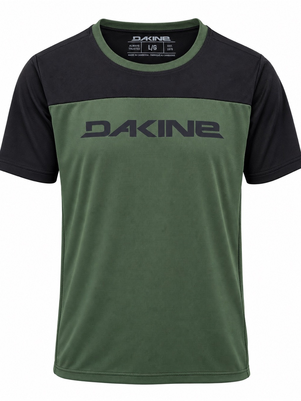 DAKINE Men’s Syncline Short Sleeve MTB Bike Jersey Peat Green Black Size L NWT